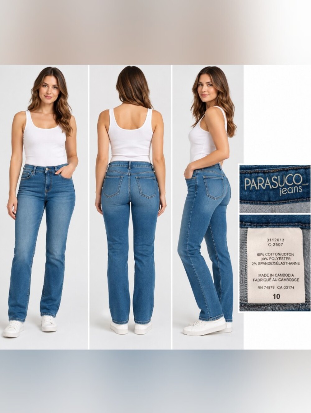 Parasuco Women's Mid Blue Straight-Leg Jeans